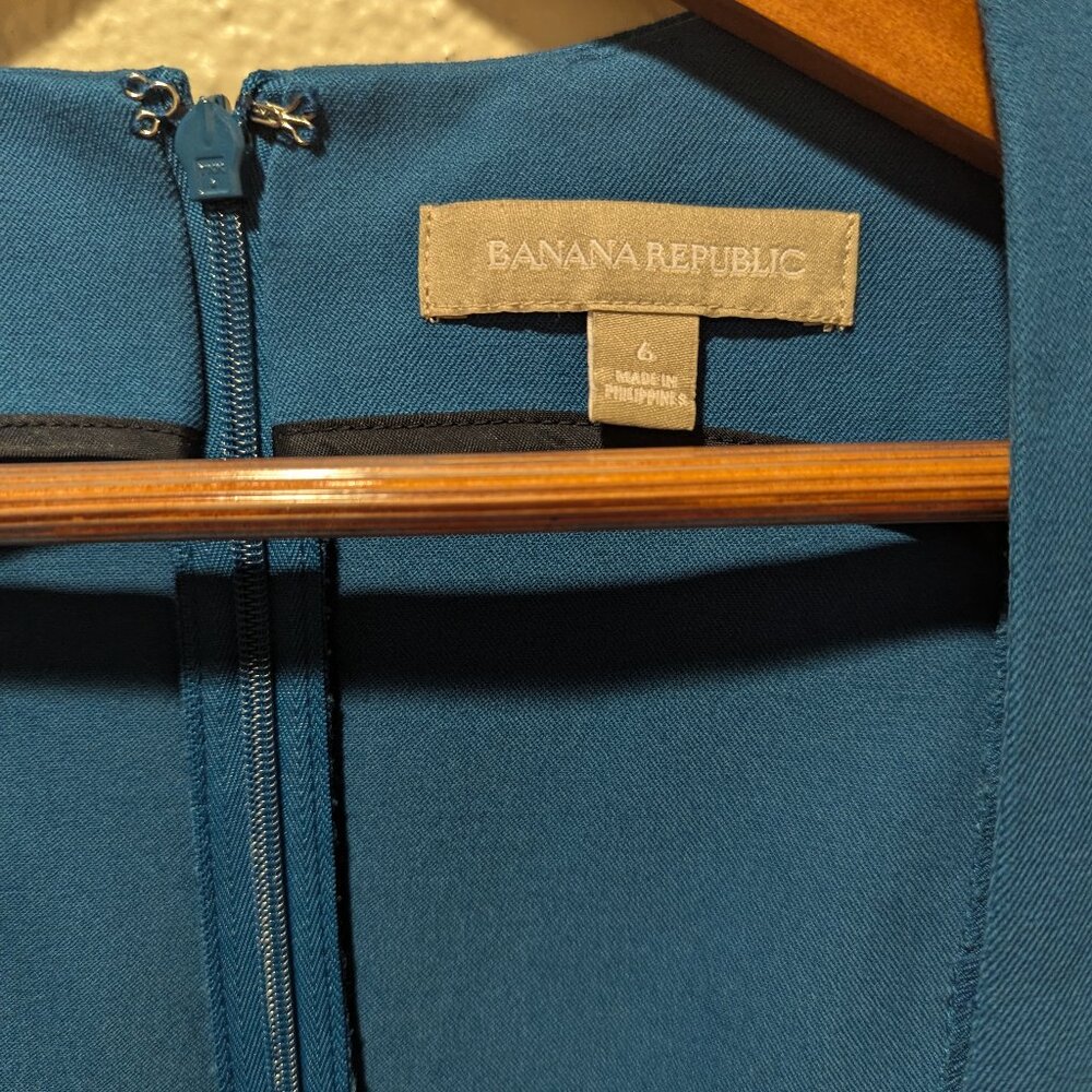 NWOT Banana Republic Teal Blue Sloan Sheath Midi Dress Size 6 - Picture 14 of 16